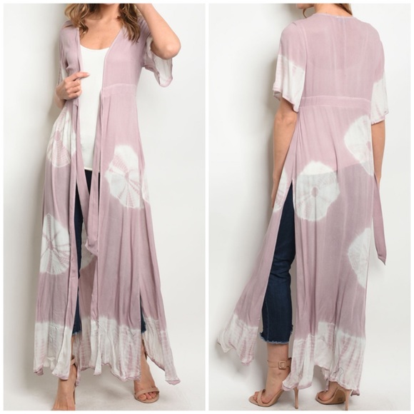 Sweaters - LAST 1 PRICE FIRM BOHO MAUVE tie dye kimono
